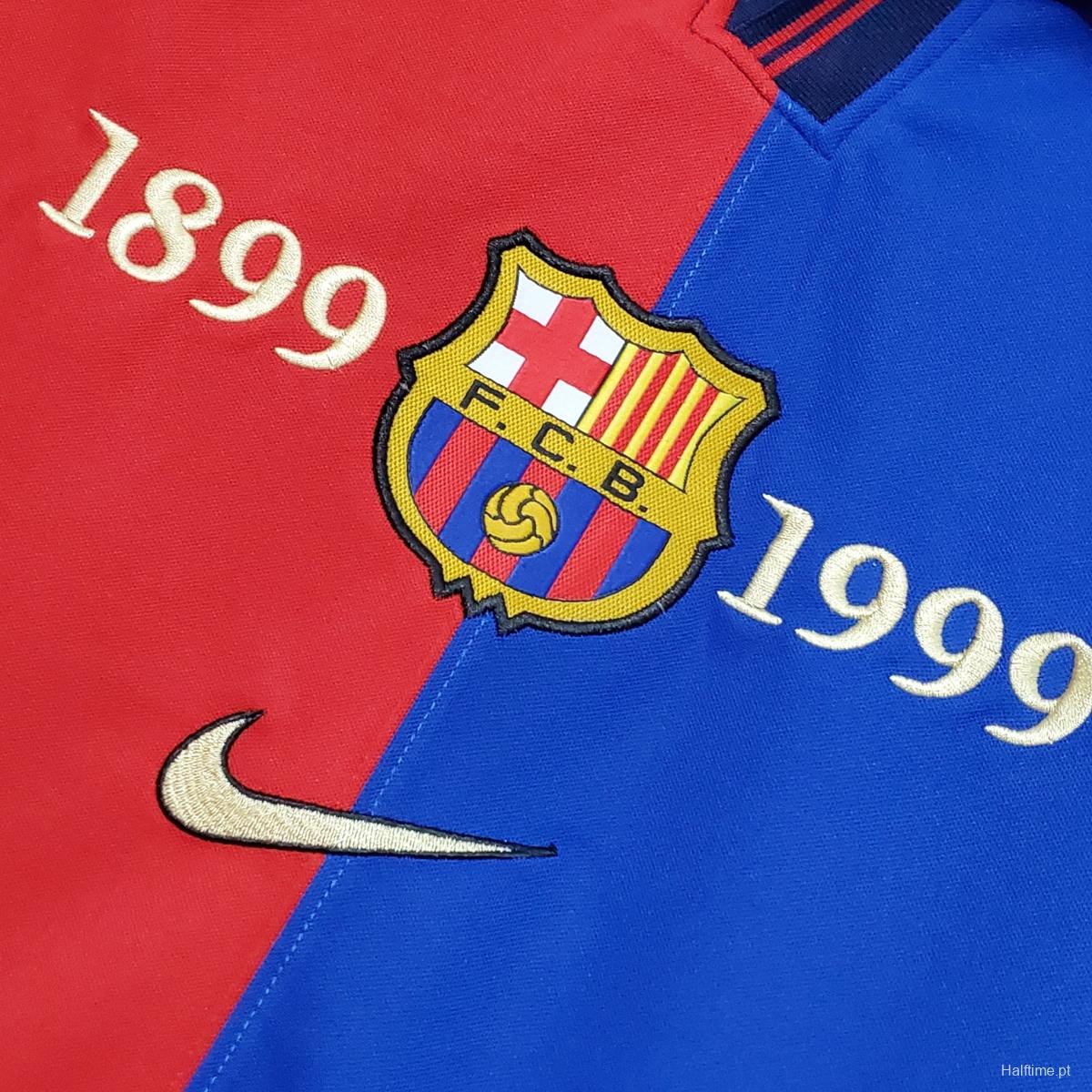 Retro 99/00 Barcelona 100th Anniversary version home Soccer Jersey