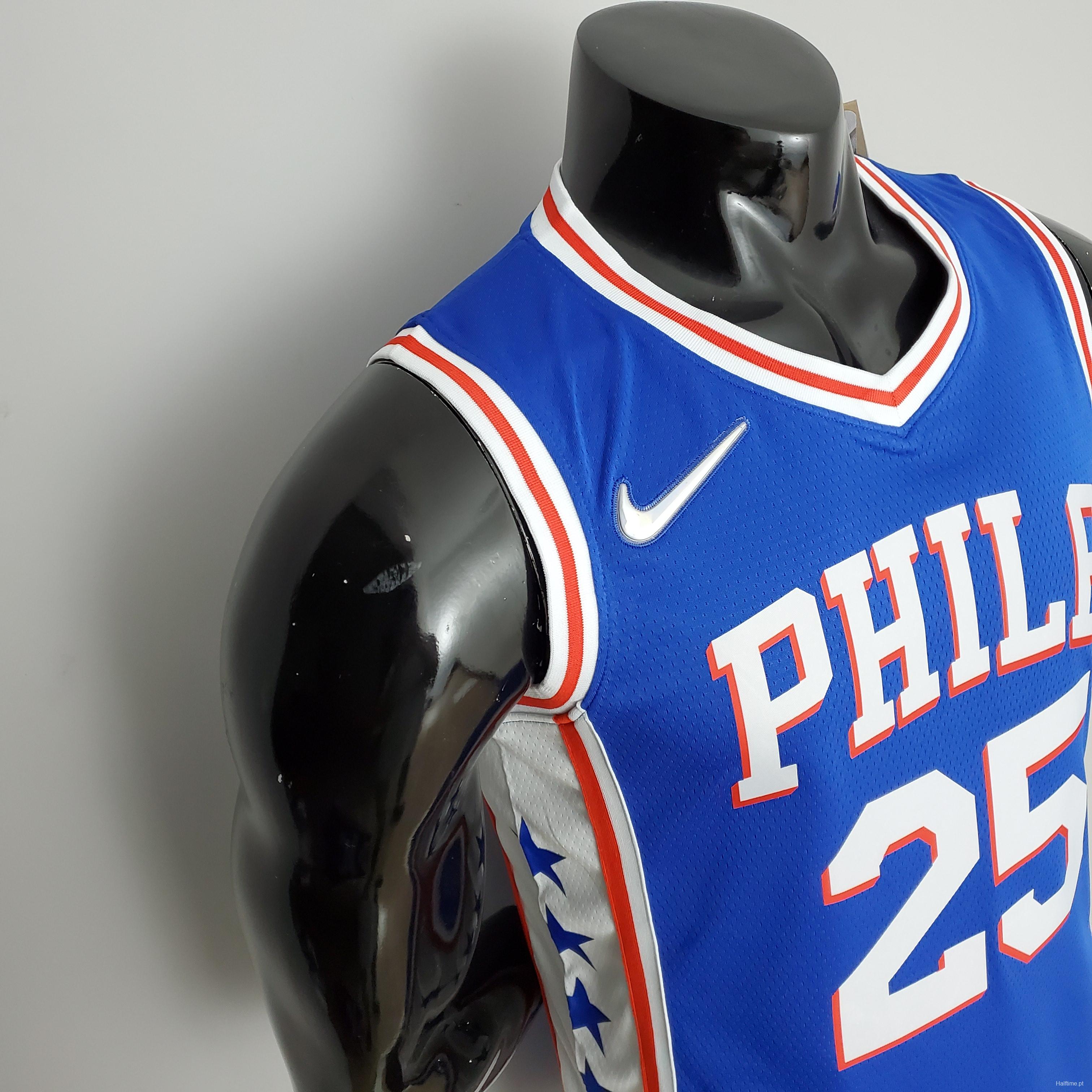 75th Anniversary Philadelphia 76ers SIMMONS#25 Blue NBA Jersey