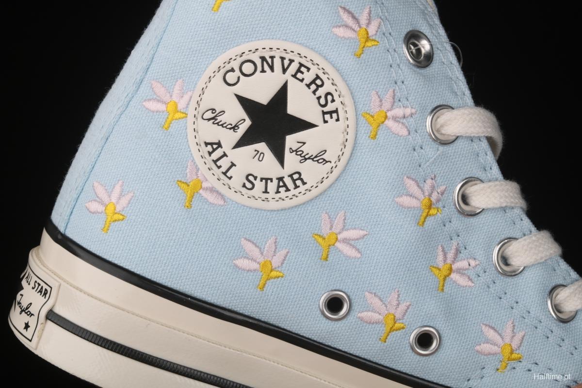 Converse 1970 Korean version milk blue floret high top leisure board shoes 570917C