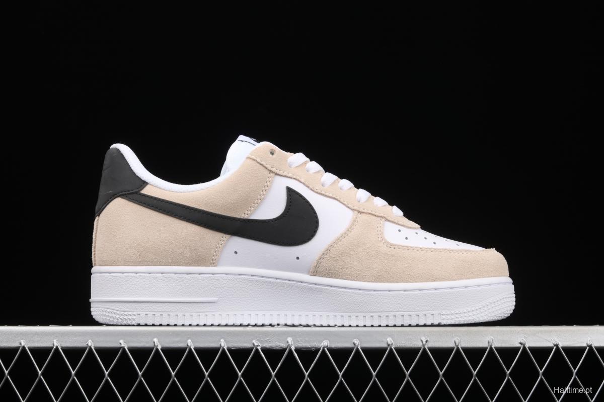 NIKE Air Force 1 Low milk tea white color matching head layer low top casual board shoes BQ8988-100