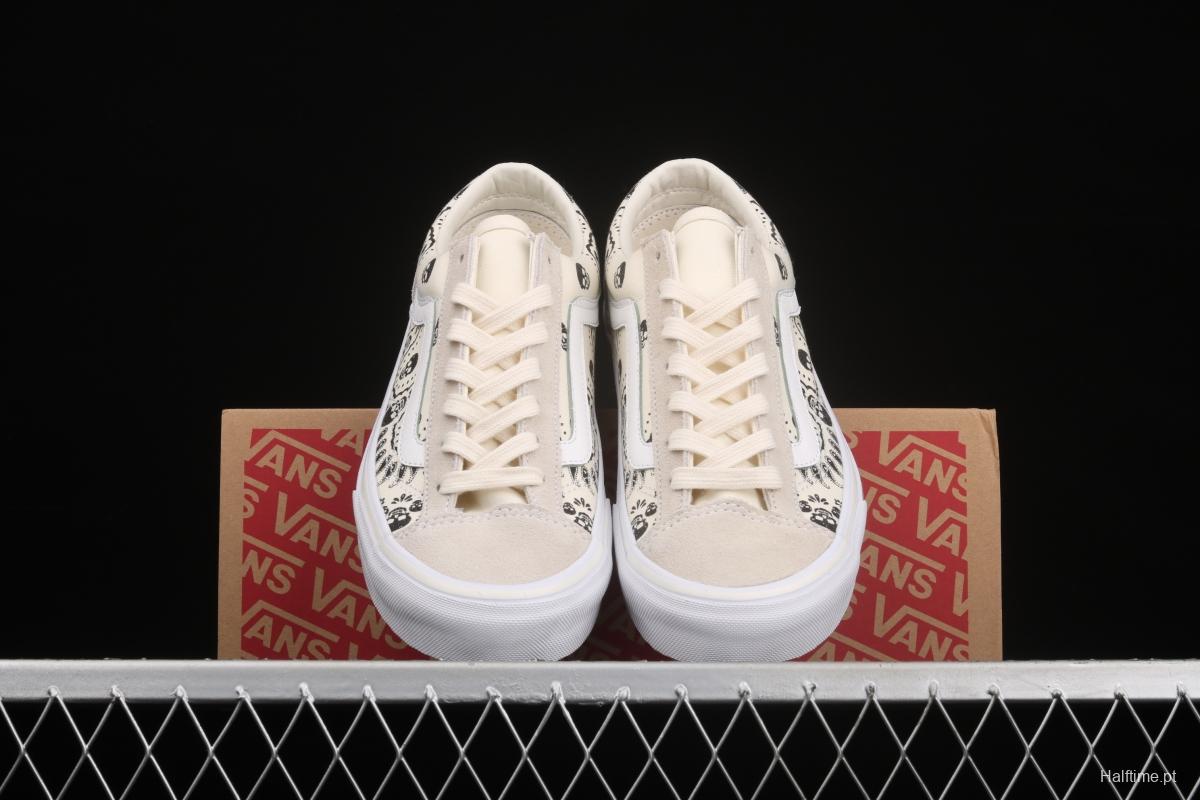 Vans Style 36 million skull print low side vulcanized canvas casual shoes VN0A4BVEN8K White Skeleton