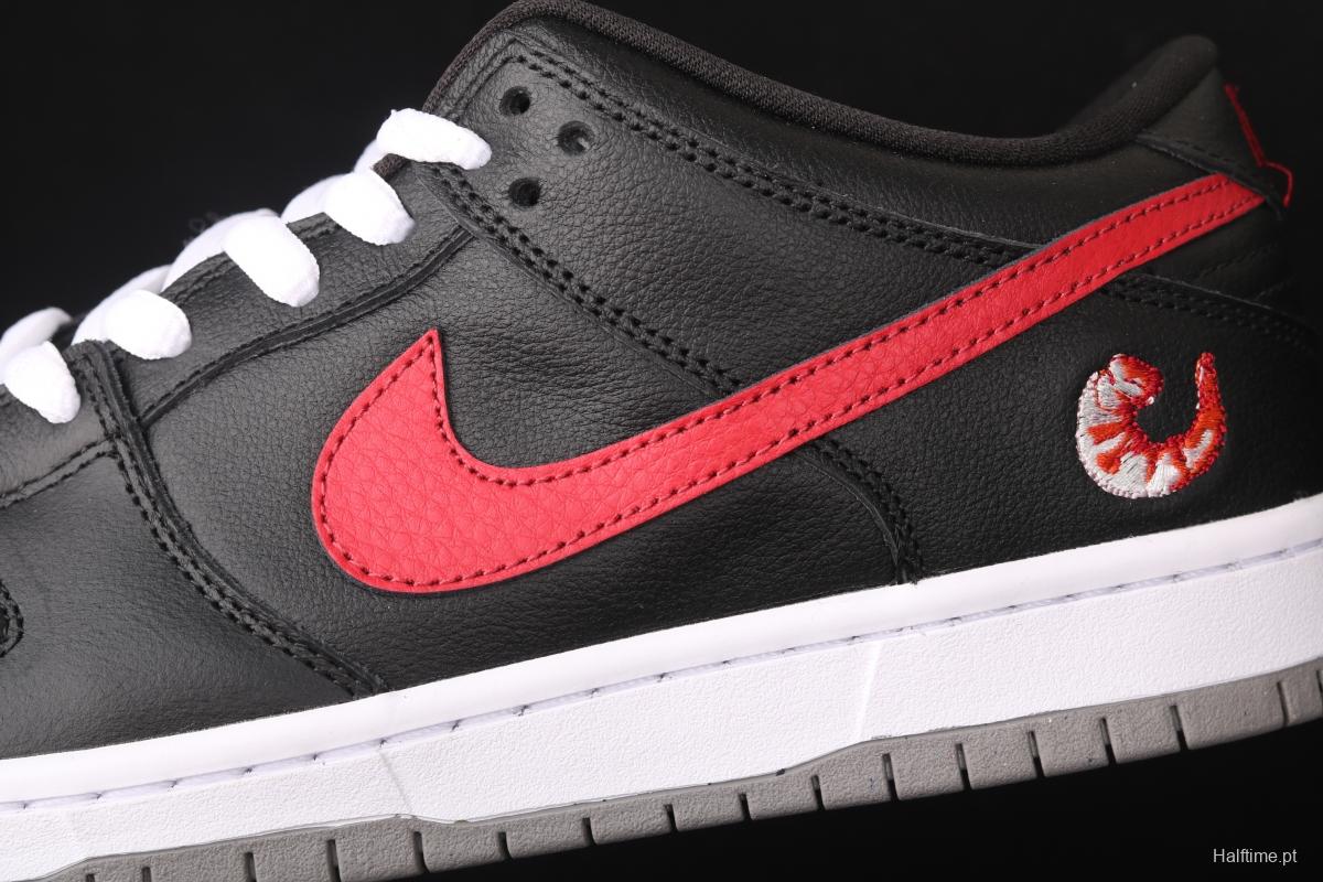 NIKE DUNK Low Premium 2020 black and red shrimp low-side leisure sports skateboard shoes 313170-060