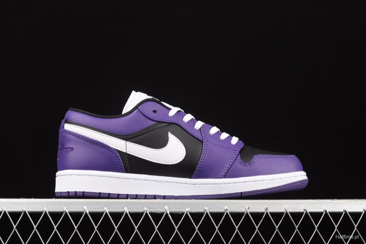 Air Jordan 1 Low black-purple and white low-side cultural leisure sports shoes 553558-501