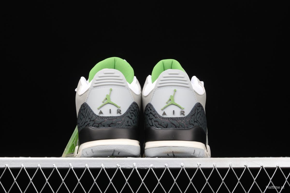 Air Jordan 3 Retro Chlorophyll AJ3 Joe 3 chlorophyll Gray Green manuscript 136064-006