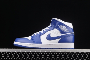 Air Jordan 1 Mid blue Zhongbang basketball shoes BQ6472-104