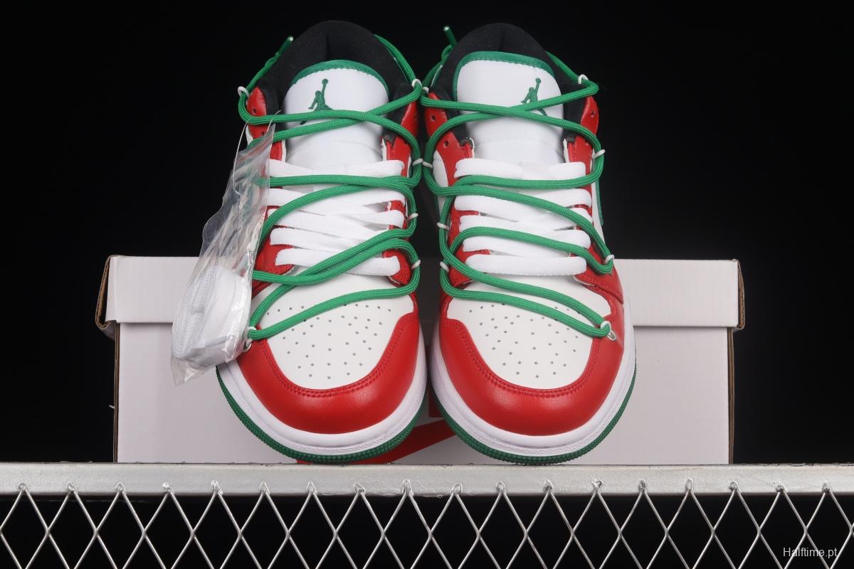 Air Jordan 1 Low Christmas Theme Custom Edition Sports Culture Basketball Shoes 553558-129