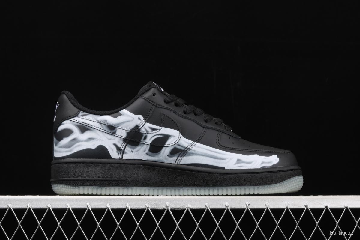 NIKE Air Force 1x 07 Skeleton QS Halloween luminous skeleton limited casual board shoes BQ7541-001