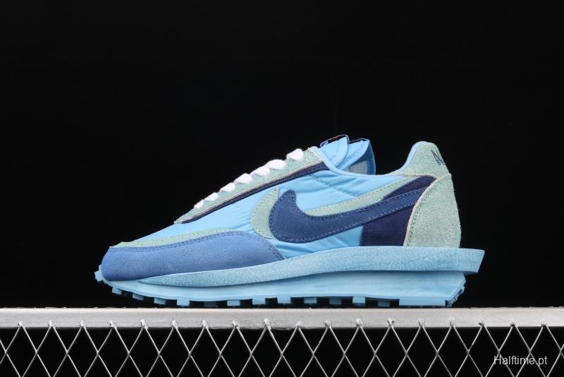 Sacai x NIKE LDV Waffle co-named overlapping design avant-garde waffle deformable leisure jogging shoes BV0073-401