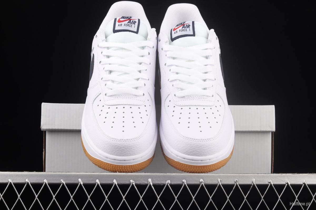 NIKE Air Force 1x07 Low white and black raw rubber classic low-top casual board shoes CI0057-100