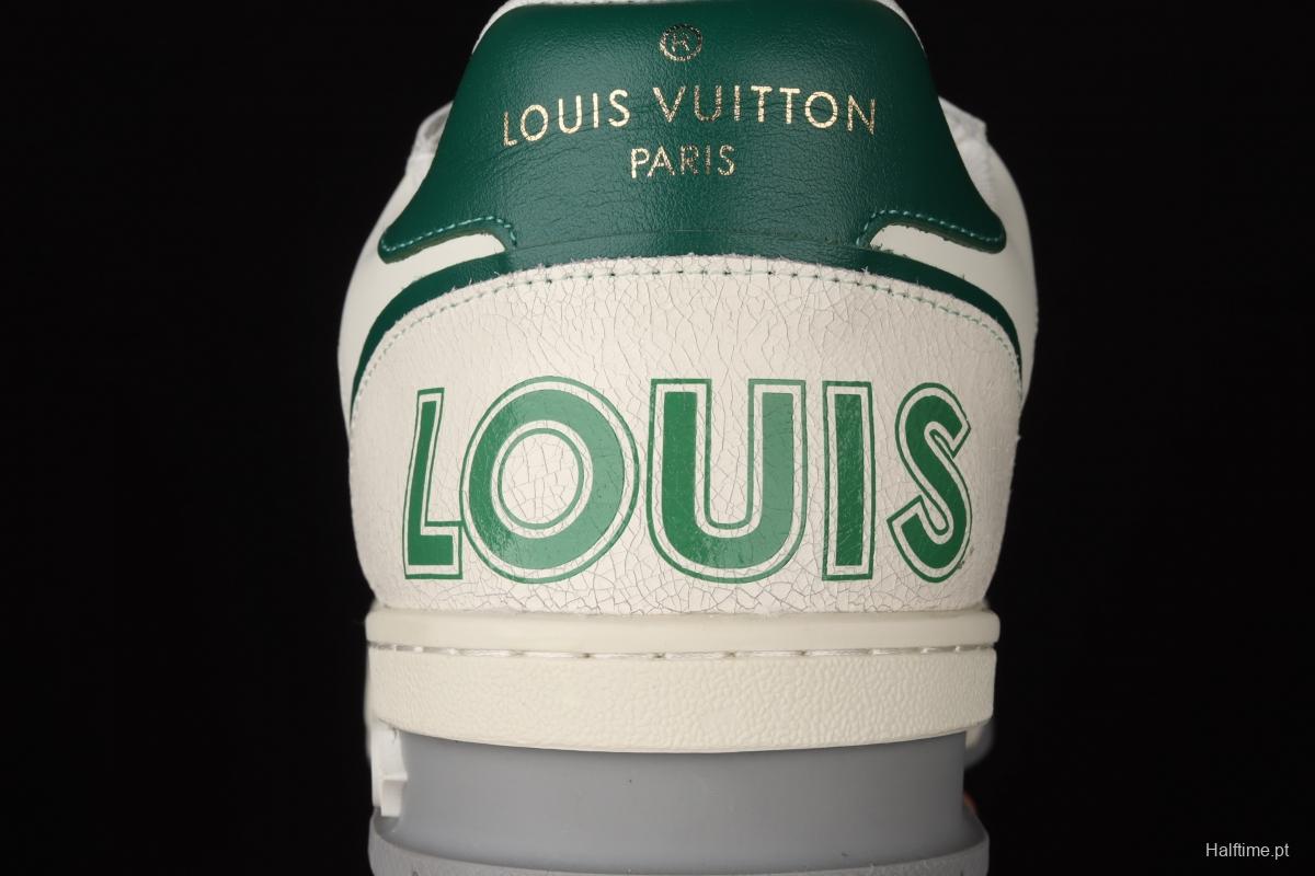 Authentic LV 2021ss early spring fashion catwalk sneakers 410N White Green