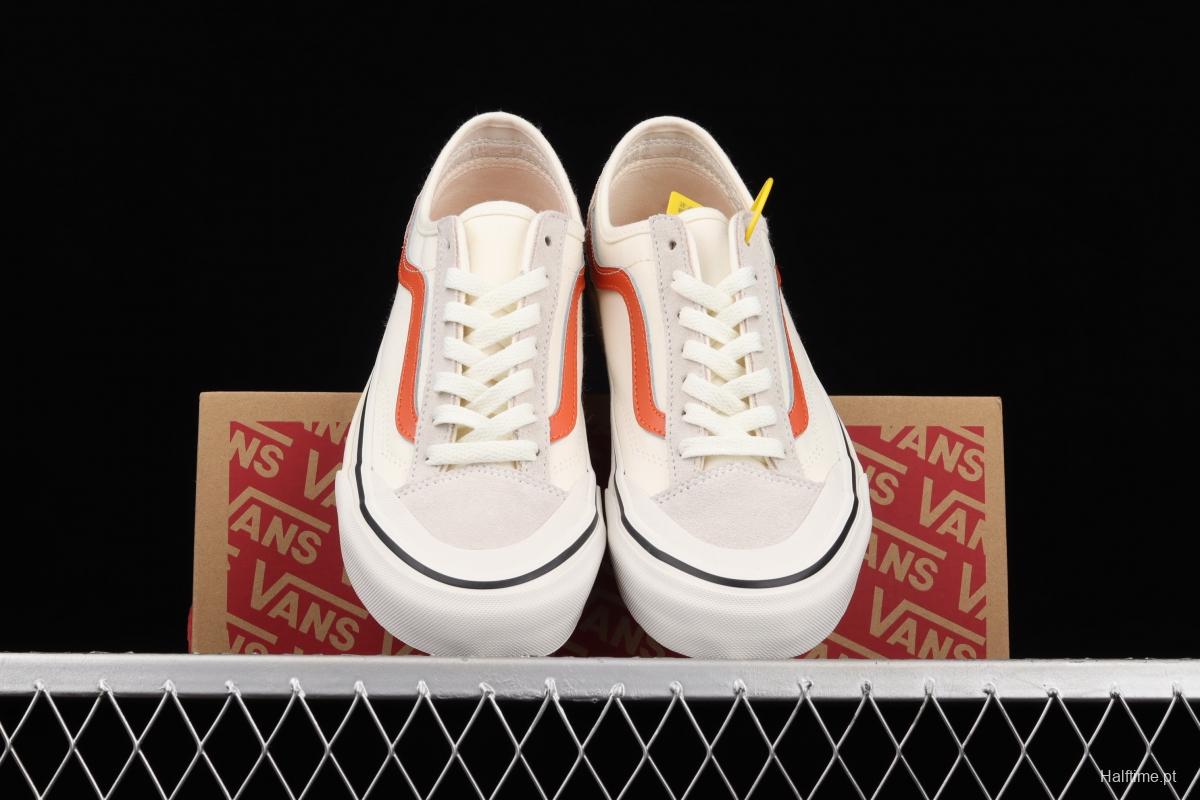 Vans Sk8-Low Reissue S classic rice white orange low-top casual canvas shoes VN0A4UWI4WU