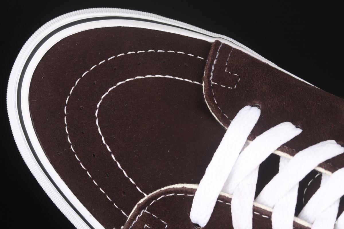 Vans SK8-Hi brown checkerboard classic series high-top casual board shoes VN0A38GEU5Z