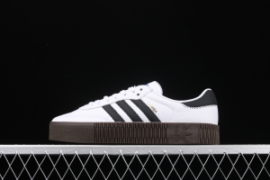 Adidas Sambarose AQ1134 clover retro black and white thick soles high board shoes