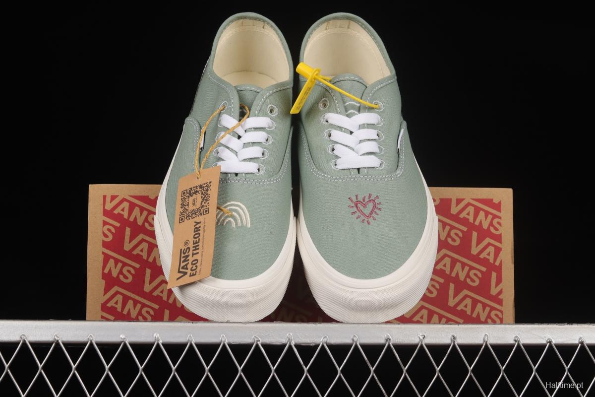 Vans Authentic Grey Green Fun Embroidered Pattern Low-Top Sneakers Sneakers VN0A5KRDAST