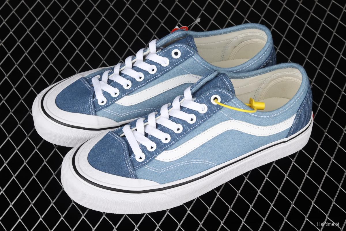 Vans Style 36 half-moon Baotou water wash color denim blue ultra-thin canvas vulcanized board shoes VN0A38G1Q70