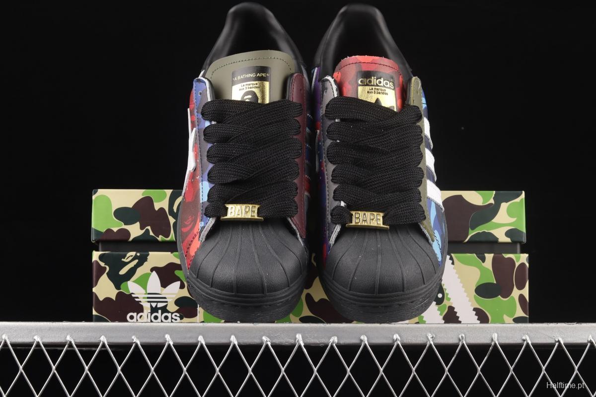 BAPE x Adidas Superstar 80s GZ8982 Darth ape-man co-named shell full head casual board shoes