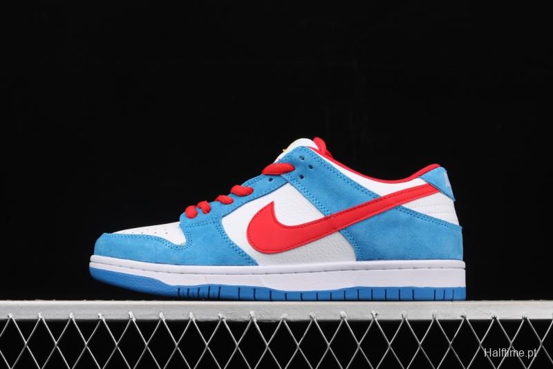 NIKE SB DUNK Low Doraemon robot cat theme color matching low upper skateboard shoes 819674-420