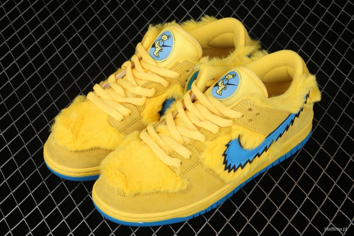 Grateful DeAdidas x NIKE SB DUNK Low Yellow Bear joint style yellow and blue bear sports skateboard shoes CJ5378-700