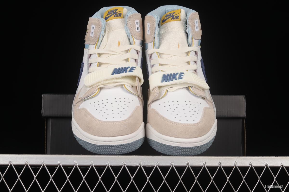 Air Jordan Legacy 312 White and Blue Color Matching Velcro Three-in-One Sneakers DQ5347-141