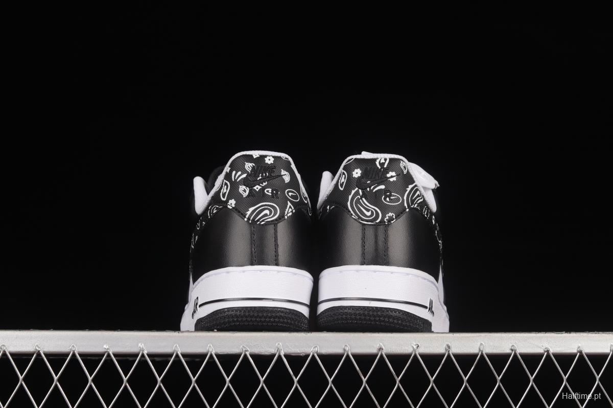 NIKE Air Force 1'07 Low Black and White Cashew Flower Low Casual Sneakers XM6389-316