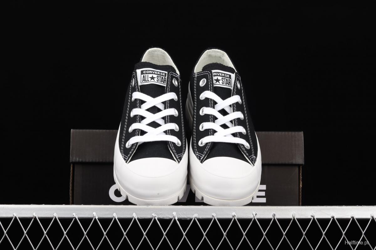 Converse Chuck Taylor All Star Lugged Move OX Converse black and white thick soled heightening shoes 567681C