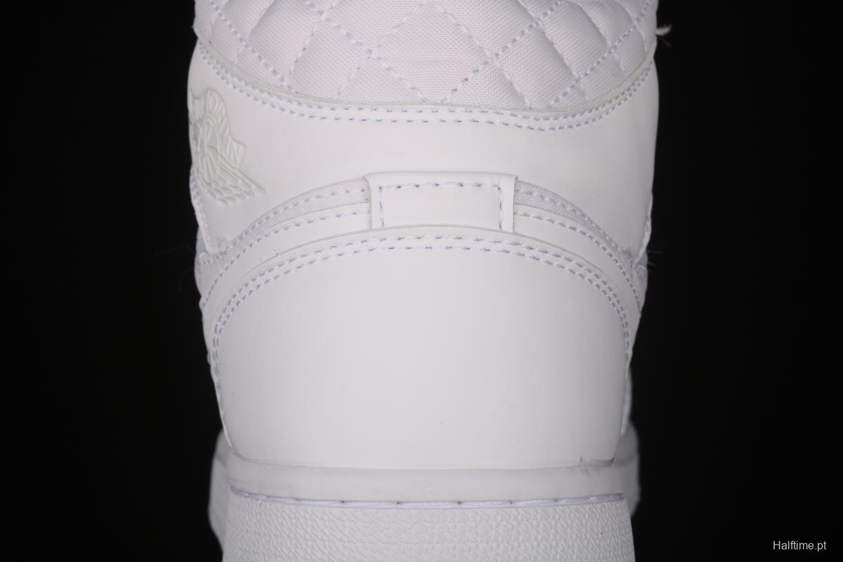 Air Jordan 1 Mid Quilted White Little Chanel Leisure Sport Board shoes DB6078-100