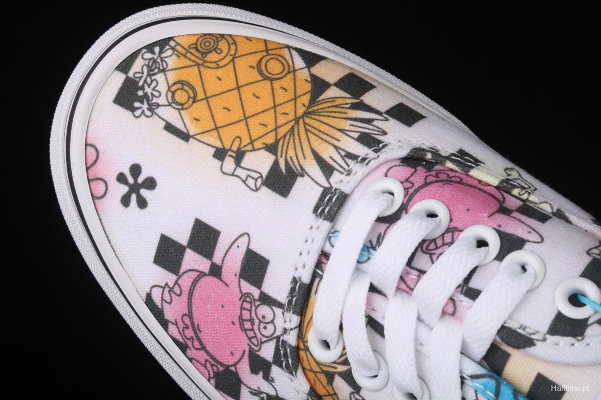 SpongeBob x Vans Authentic color printing cartoon limited edition low-top casual board shoes VN0ASHZSZAS