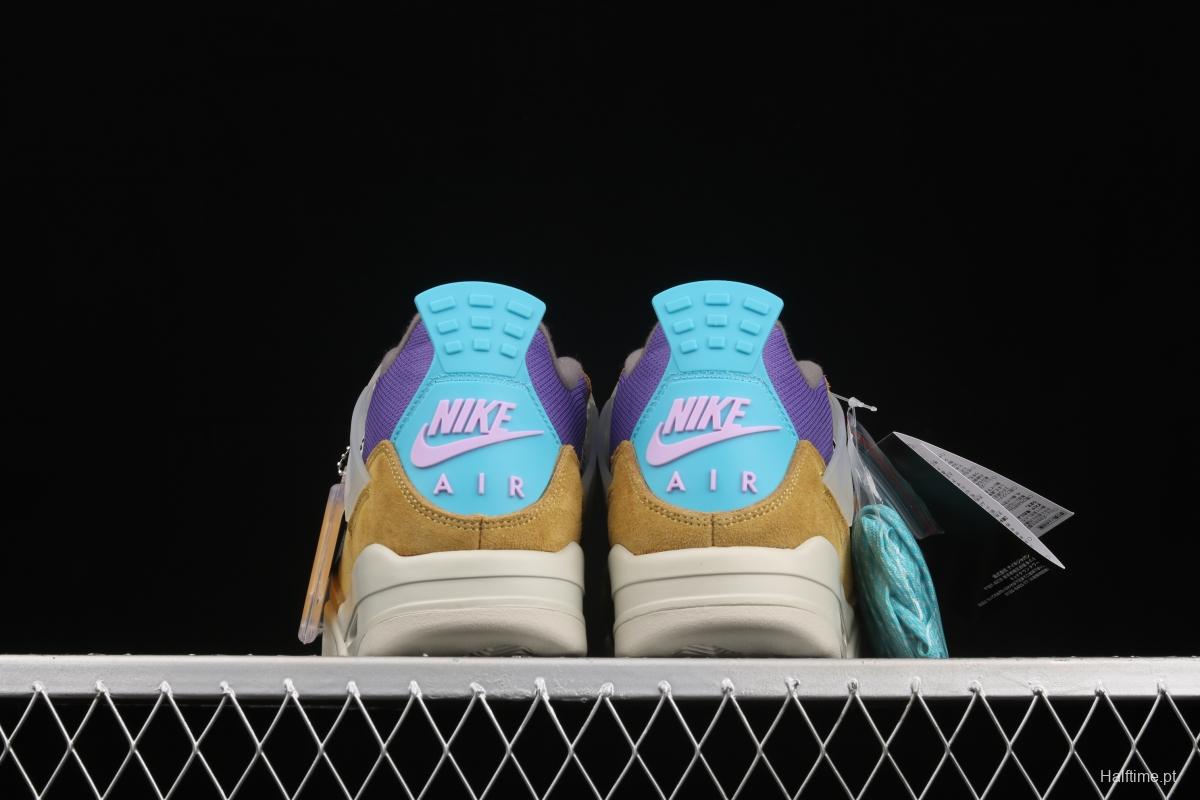 Union LA x Nike Air Jordan 4 Retro Desert Moss turquoise purple sports culture basketball shoes DJ5718-300