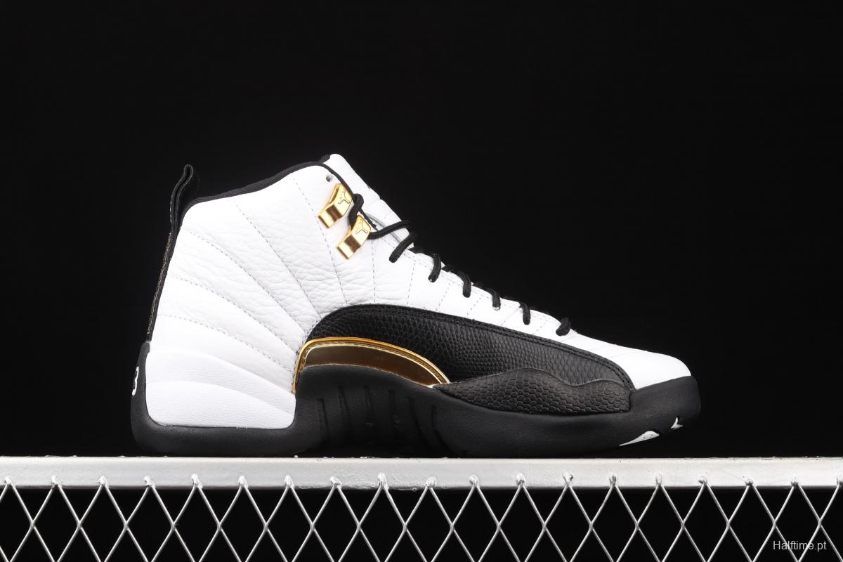 Air Jordan 12 Retro 2 2 black and white gold head genuine carbon basketball shoes CT8013-170