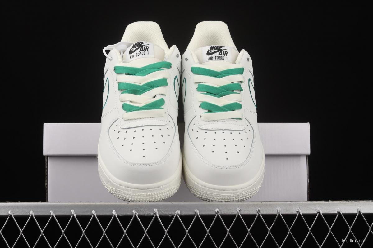 NIKE Air Force 1x07 Low Rice White Green Electric embroidery Hook low-top casual board shoes CL6326-128