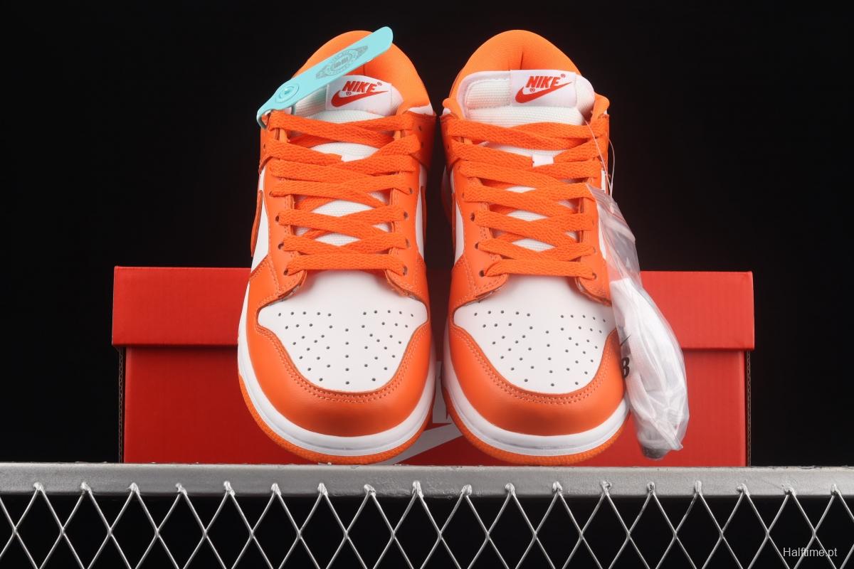 NIKE SB DUNK Low Pro Syracuse White Orange Leisure Sports Board shoes with low Top layer CU1726-101