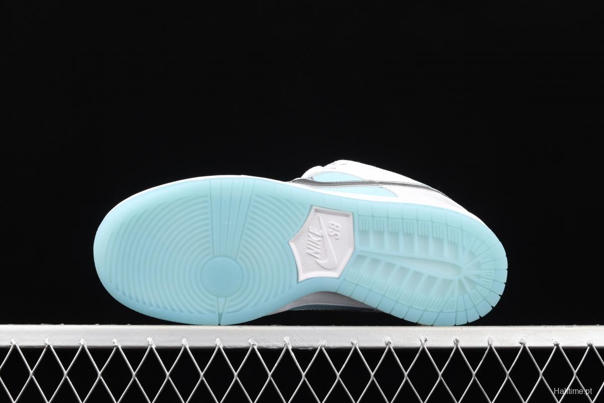 Ftc Skateboarding x NIKE SB DUNK Low Pro QS LAGOON PULSE silver ice blue low-top skateboard shoes DH7687-400