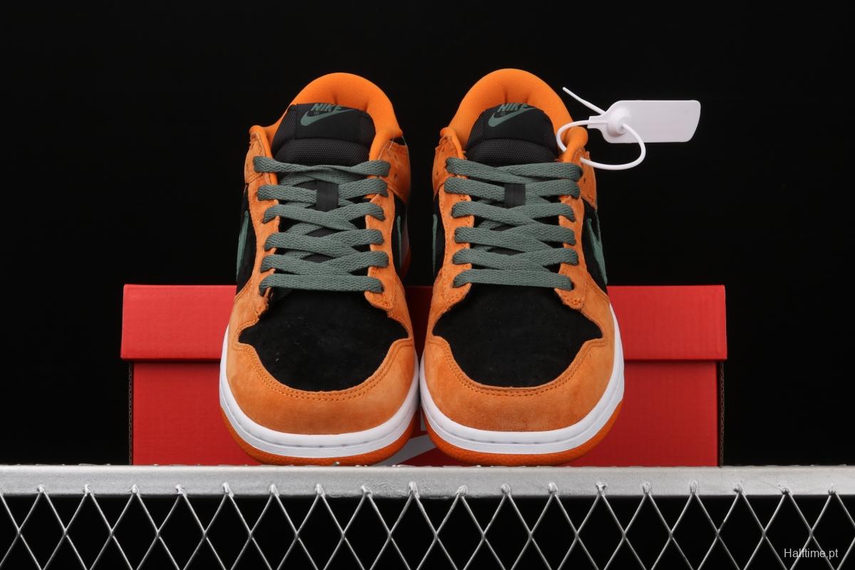 NIKE SB DUNK Low SP Ceramic dunk series carrot yellow and black low-side leisure sports skateboard shoes DA1469-001