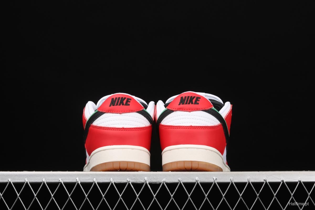 Frame Skate x NIKE SB DUNK Low Habibi white and red double hook dunk series retro low side leisure sports skateboard shoes CT2550-600