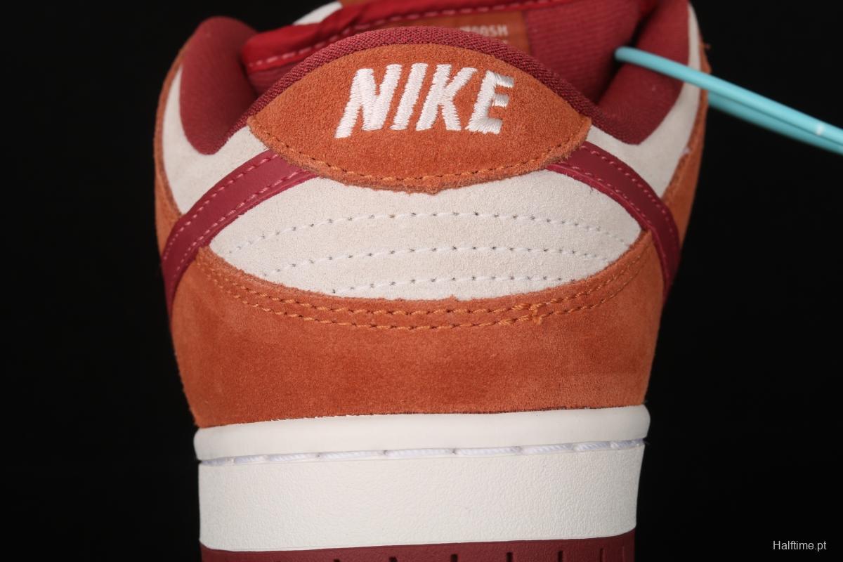 NIKE SB DUNK Low Pro brown-red color matching low-top casual board shoes BQ6817-202