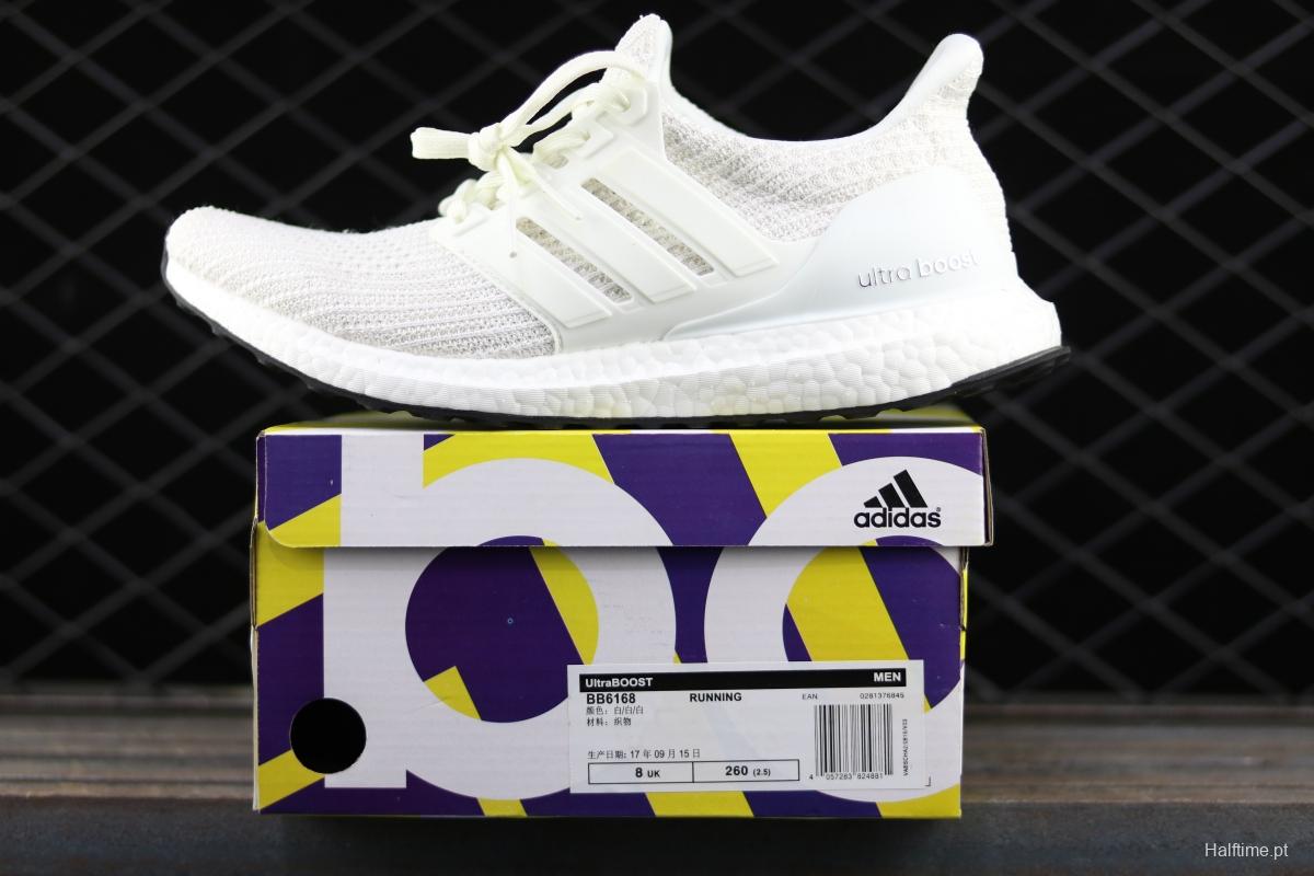 Adidas Ultra Boost 4.0BB6168 fourth generation knitted striped pure white UB