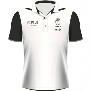 Fiji Airways Mens Sevens Performance Rugby Polo - White
