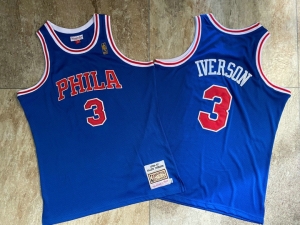 Men's Allen Iverson Blue Retro Classic Team Jersey