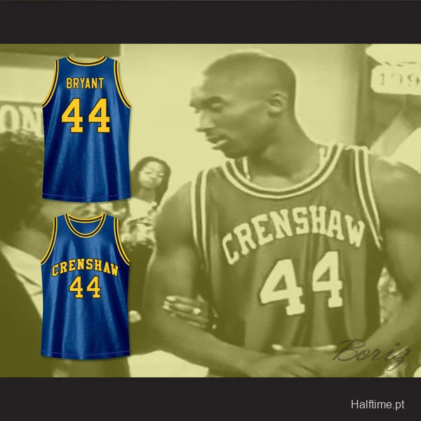 Bryant 44 Crenshaw High School Blue Basketball Jersey - Halftime
