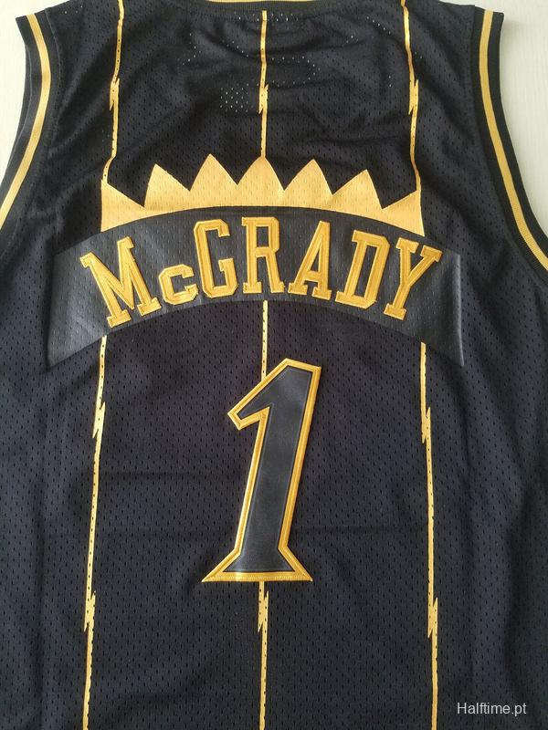 Tracy McGrady 1 1998-99 Throwback Classics Black Golden Edition Jersey