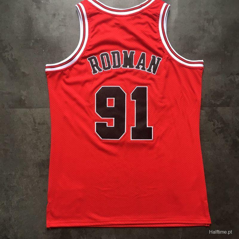 Men's Dennis Rodman Red Retro Classic Team Jersey