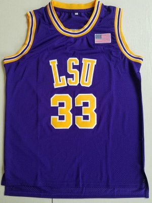 Shaquille O'Neal 33 LSU College Purple Basketball Jersey