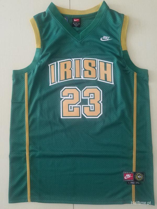 LeBron James 23 Irish High School Green Basketball Jersey