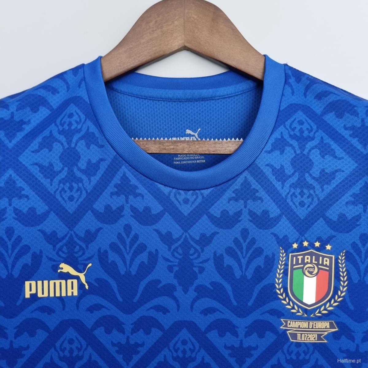 2022 Italian Euro Championship Special Edition Blue Soccer Jersey