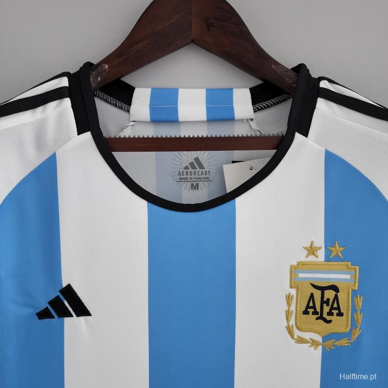 2022 Argentina Women's Home 2 Stars Soccer Jersey