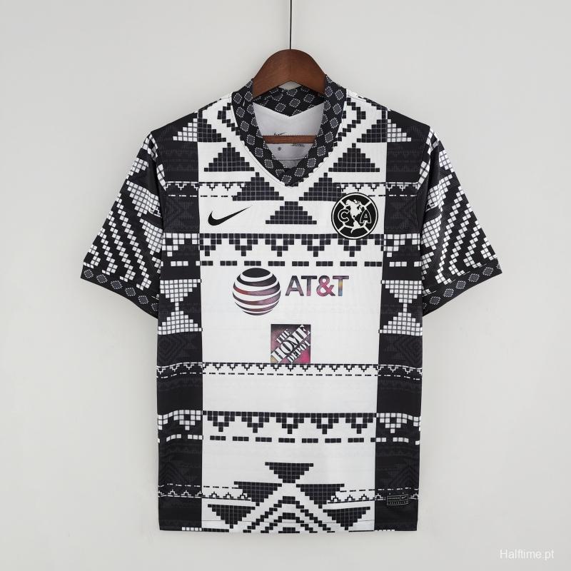 22/23 Club America Black & White Training Jersey