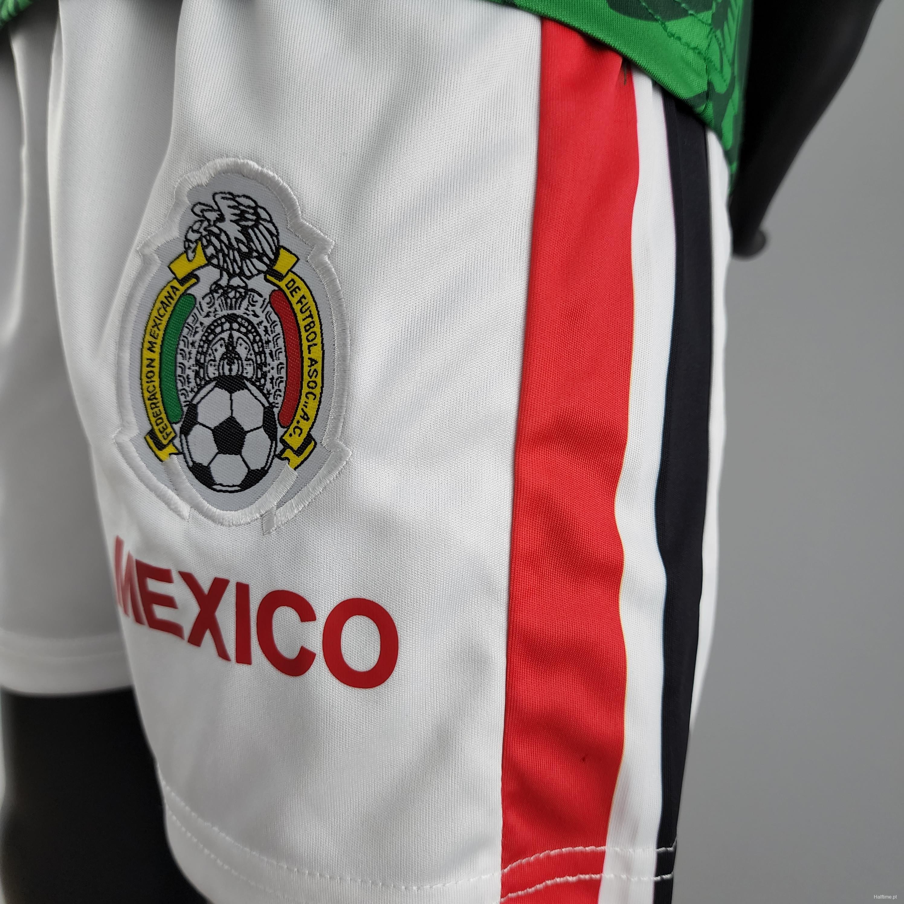 Retro Kids Kit 1998 Mexico Home Size：16-28 Soccer Jersey