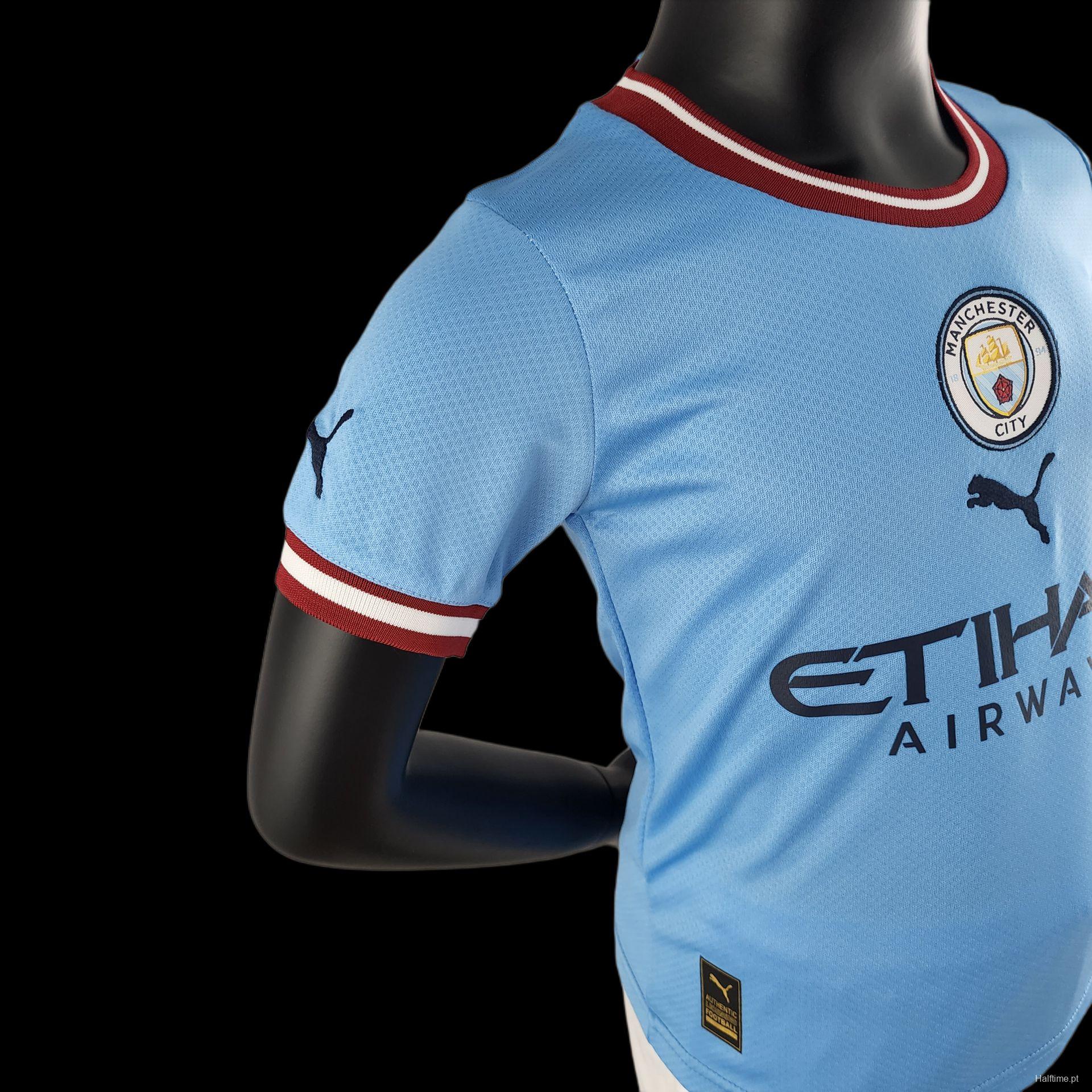 22/23 Kids Kit Manchester City Home Size：16-28 Soccer Jersey