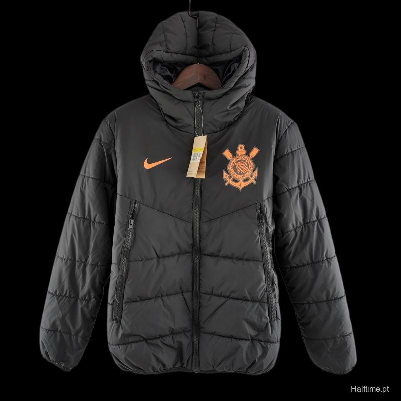 2022 Corinthians Down coat Jacket Black Orange Label