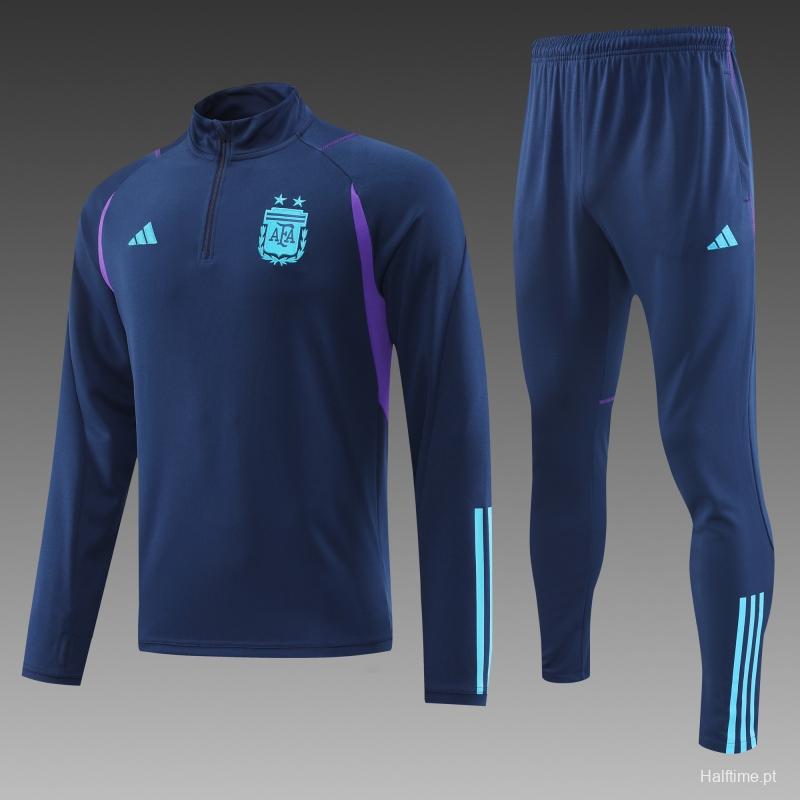 2022 Argentina Navy Half Zipper Tracksuit